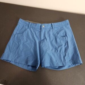 PATAGONIA Blue HAPPY Hike Outdoor SHORTS WOMENS 8 Zip Inside Drawstring
